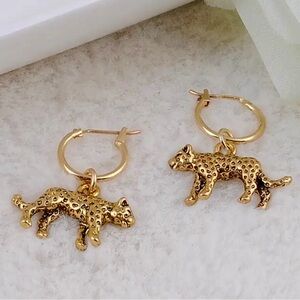 Gold plated cheetah earrings